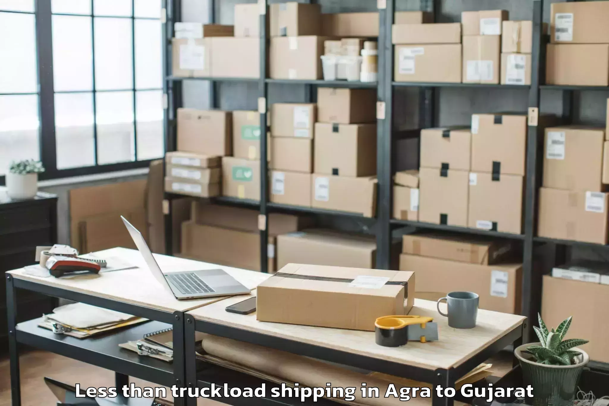 Book Agra to Thasra Less Than Truckload Shipping Online